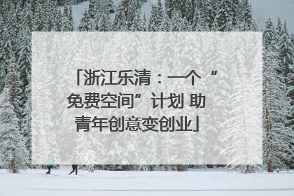 浙江乐清：一个“免费空间”计划 助青年创意变创业