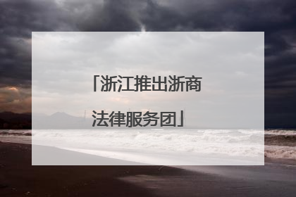 浙江推出浙商法律服务团