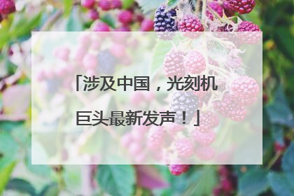 涉及中国，光刻机巨头最新发声！