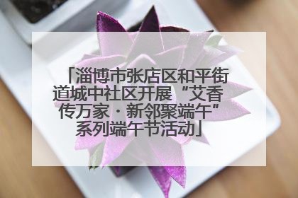 淄博市张店区和平街道城中社区开展“艾香传万家・新邻聚端午”系列端午节活动