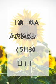 渝三峡A龙虎榜数据（5月30日）