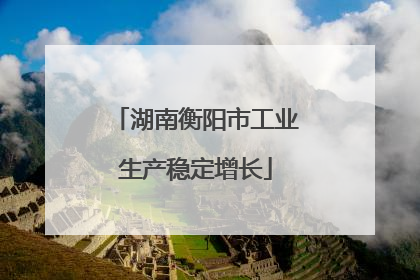 湖南衡阳市工业生产稳定增长