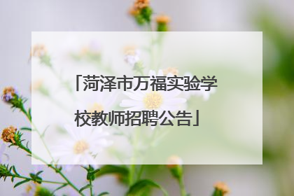 菏泽市万福实验学校教师招聘公告