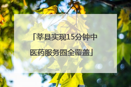 莘县实现15分钟中医药服务圈全覆盖