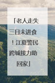 老人走失三日未进食！江夏警民跨城接力助回家