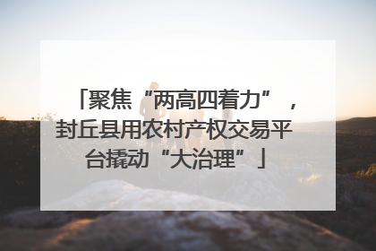 聚焦“两高四着力”，封丘县用农村产权交易平台撬动“大治理”