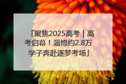 聚焦2025高考｜高考启幕！淄博约2.8万学子奔赴逐梦考场