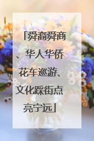 舜裔舜商、华人华侨花车巡游、文化踩街点亮宁远