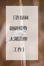 许昆林调研检查太湖治理工作