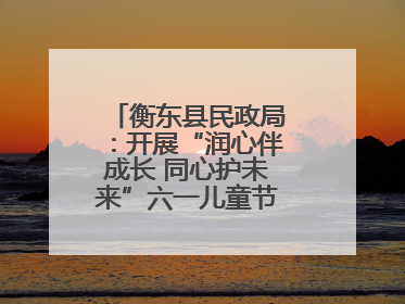 衡东县民政局：开展“润心伴成长 同心护未来”六一儿童节系列关爱活动