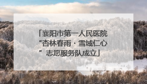 襄阳市第一人民医院“杏林春雨・雪域仁心”志愿服务队成立