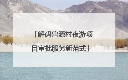 解码鲁源村夜游项目审批服务新范式