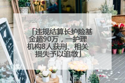 违规结算长护险基金超90万，一护理机构8人获刑、相关损失予以追缴