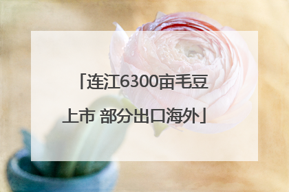 连江6300亩毛豆上市 部分出口海外