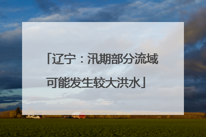 辽宁：汛期部分流域可能发生较大洪水