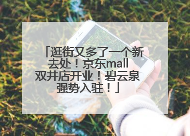 逛街又多了一个新去处！京东mall双井店开业！碧云泉强势入驻！