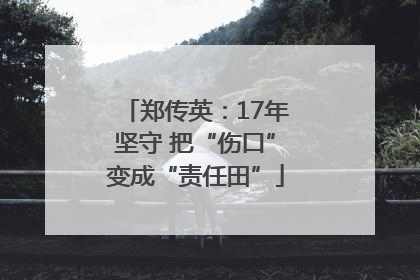 郑传英：17年坚守 把“伤口”变成“责任田”