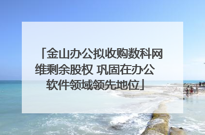 金山办公拟收购数科网维剩余股权 巩固在办公软件领域领先地位