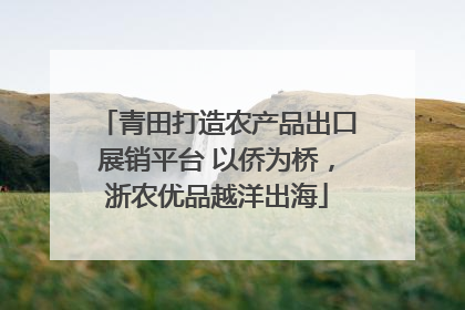 青田打造农产品出口展销平台 以侨为桥，浙农优品越洋出海