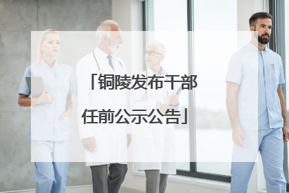 铜陵发布干部任前公示公告