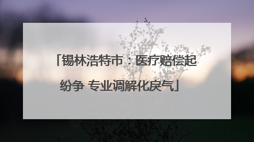 锡林浩特市：医疗赔偿起纷争 专业调解化戾气