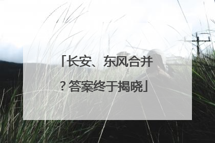 长安、东风合并？答案终于揭晓