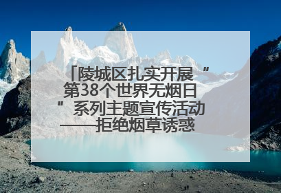 陵城区扎实开展“第38个世界无烟日”系列主题宣传活动——拒绝烟草诱惑 对第一支烟说不