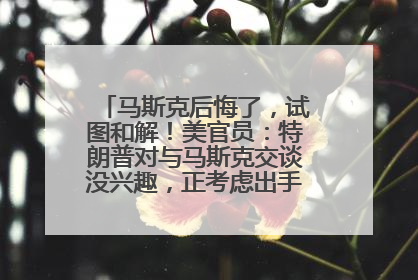 马斯克后悔了，试图和解！美官员：特朗普对与马斯克交谈没兴趣，正考虑出手此前买的红色特斯拉！特斯拉股价巨震