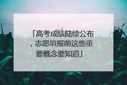 高考成绩陆续公布，志愿填报前这些重要概念要知道