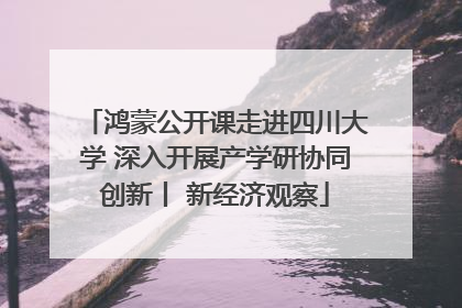 鸿蒙公开课走进四川大学 深入开展产学研协同创新丨 新经济观察