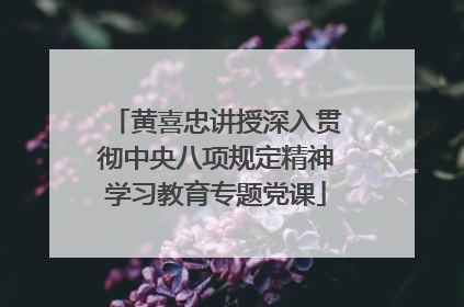 黄喜忠讲授深入贯彻中央八项规定精神学习教育专题党课