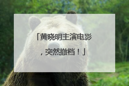 黄晓明主演电影，突然撤档！