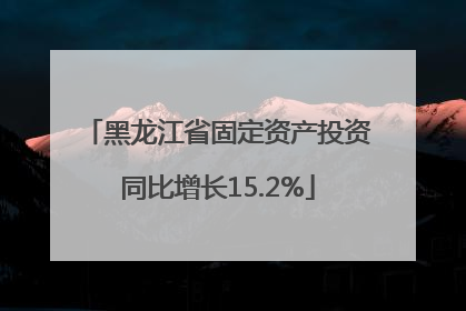 黑龙江省固定资产投资同比增长15.2%