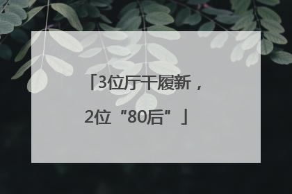 3位厅干履新，2位“80后”