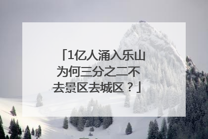 1亿人涌入乐山 为何三分之二不去景区去城区？