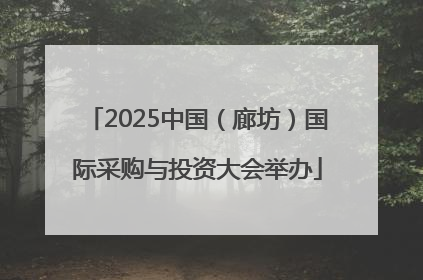 2025中国（廊坊）国际采购与投资大会举办