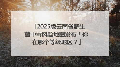 2025版云南省野生菌中毒风险地图发布！你在哪个等级地区？