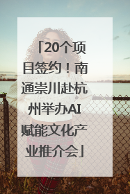 20个项目签约！南通崇川赴杭州举办AI赋能文化产业推介会