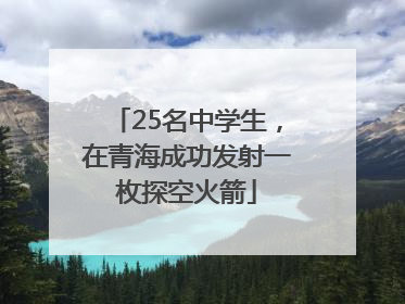 25名中学生，在青海成功发射一枚探空火箭