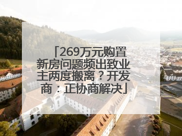 269万元购置新房问题频出致业主两度搬离？开发商：正协商解决