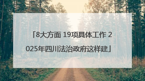 8大方面 19项具体工作 2025年四川法治政府这样建