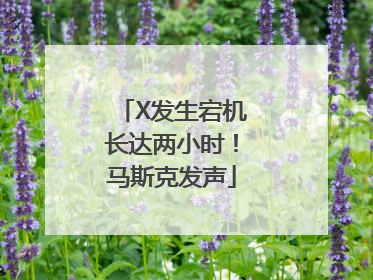 X发生宕机长达两小时！马斯克发声